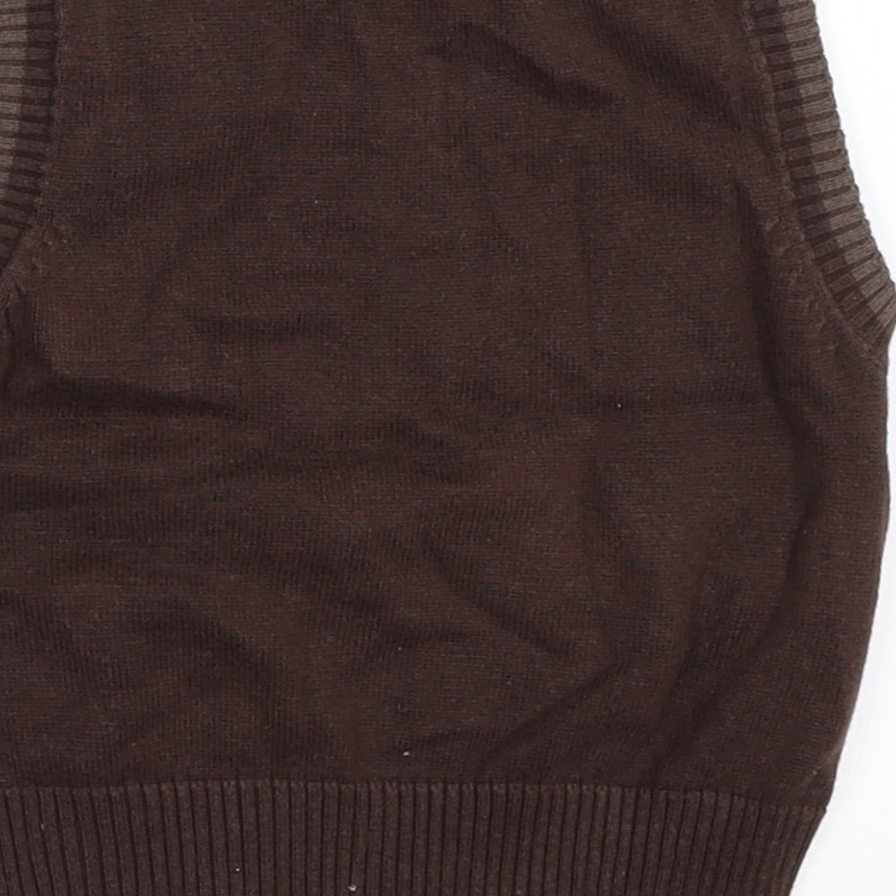 Earlydays Boys Brown Striped  Vest Jumper Size 6-9 Months