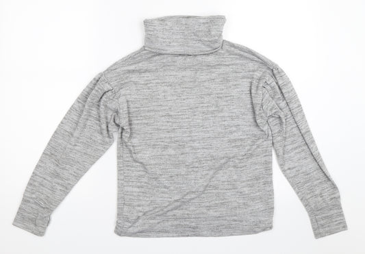 Front view of Matalan girls’ grey pullover sweatshirt, size 10-11, years