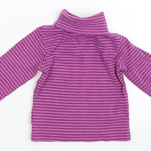 JoJo Maman Bébé Girls Purple Striped  Pullover Jumper Size 18-24 Months