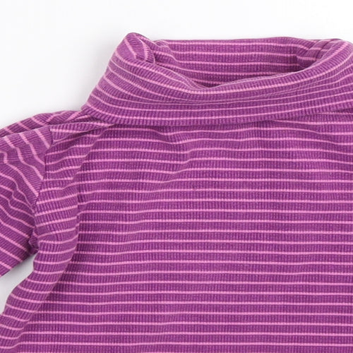 JoJo Maman Bébé Girls Purple Striped  Pullover Jumper Size 18-24 Months