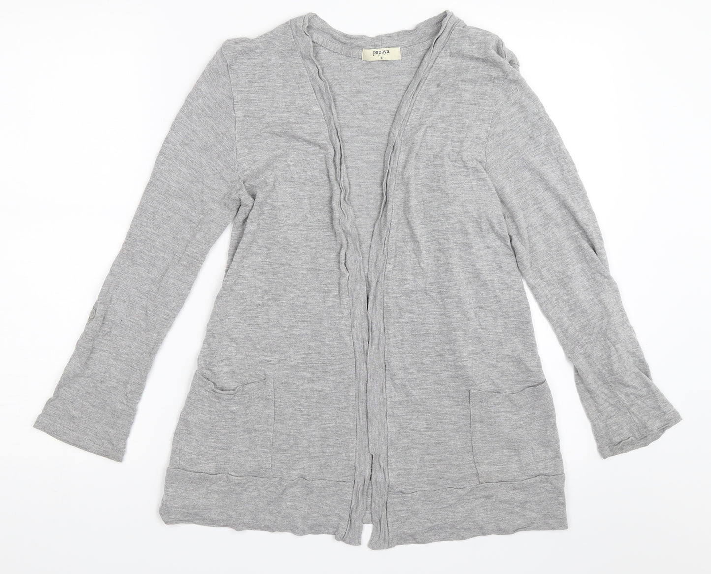 Papaya Womens Grey   Cardigan Jumper Size 16