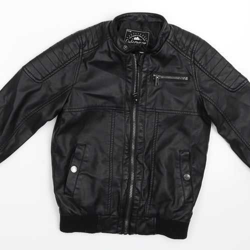 George Boys Black   Biker Jacket Size 5-6 Years  - Faux Leather Jacket