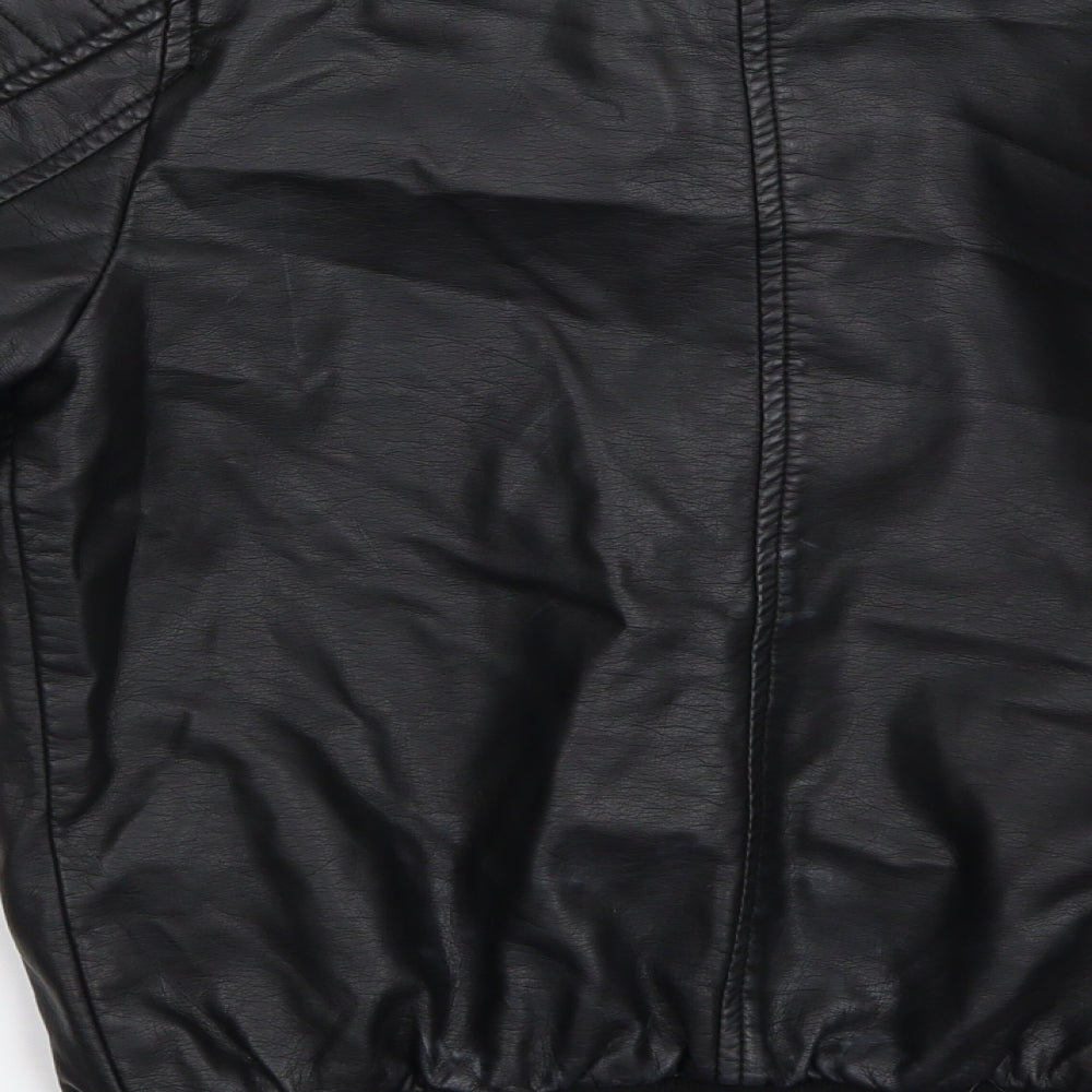 George Boys Black   Biker Jacket Size 5-6 Years  - Faux Leather Jacket