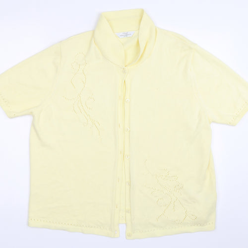 Marks and Spencer Womens Yellow   Cardigan Jumper Size 20