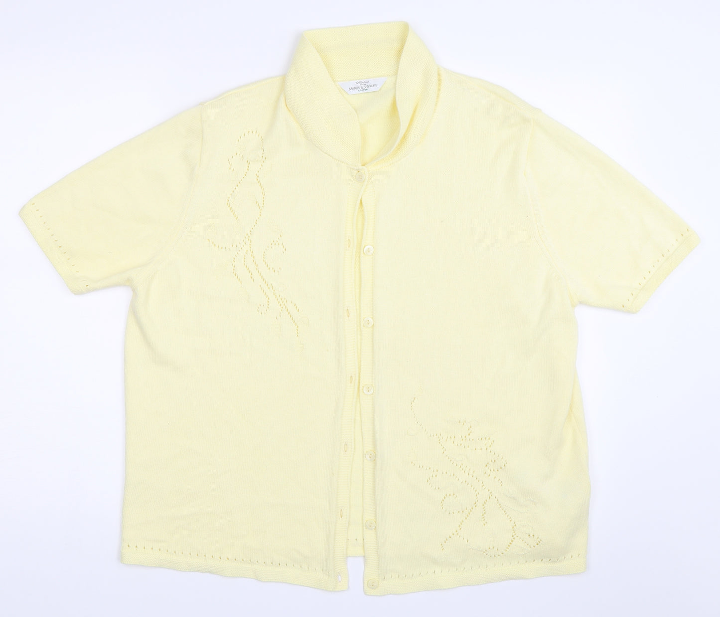 Marks and Spencer Womens Yellow   Cardigan Jumper Size 20