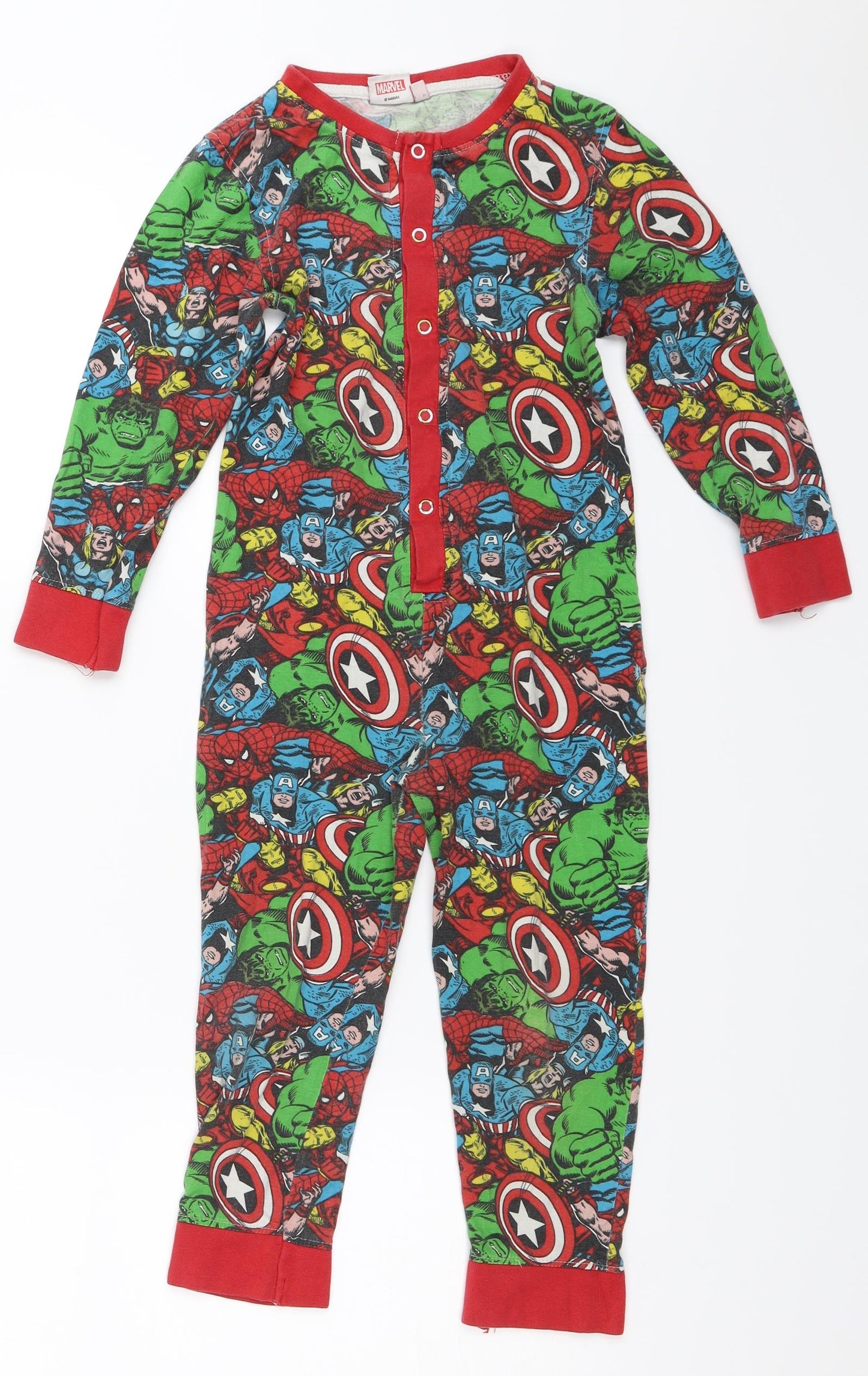 Marvel Boys Red Solid   One Piece Size 5-6 Years  - Marvel Superheroes onesie