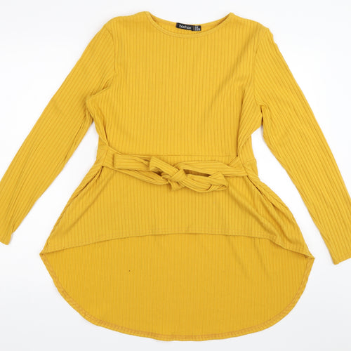 Boohoo Womens Yellow   Basic T-Shirt Size 14
