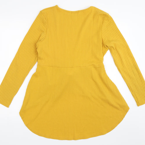 Boohoo Womens Yellow   Basic T-Shirt Size 14