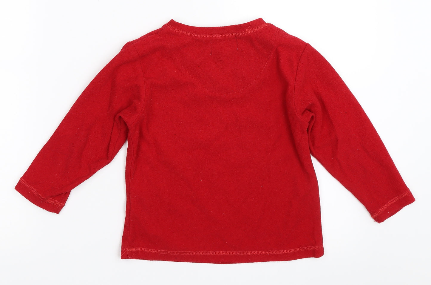 Primark Boys Red  Fleece Pullover Jumper Size 3-4 Years