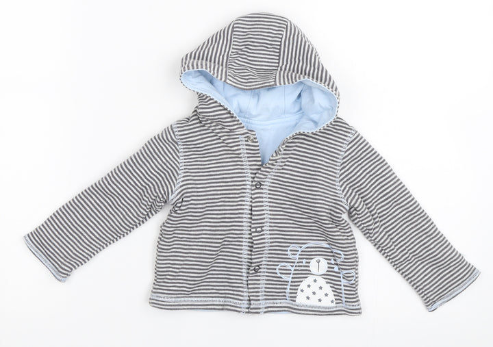 George Boys Grey Striped Jacket Size 6-9 Months