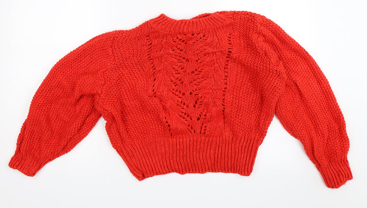 New Look Womens Red Pullover Jumper Size M
