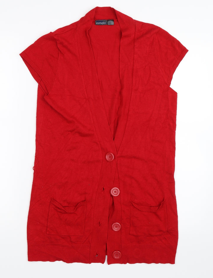 ESMARA Womens Red Cardigan Jumper Size M