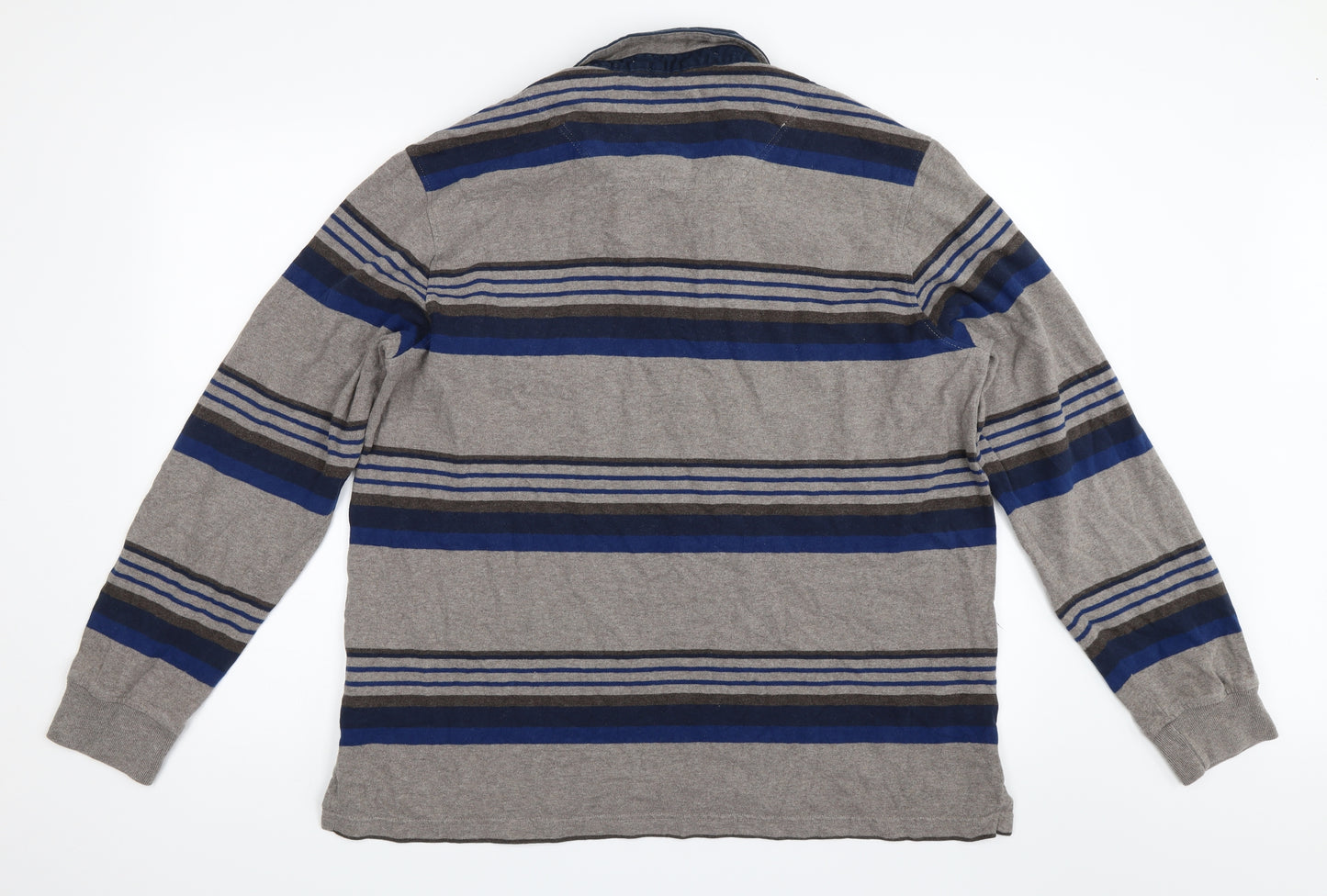 Blue Harbour Mens Grey Striped  Pullover Sweatshirt Size L