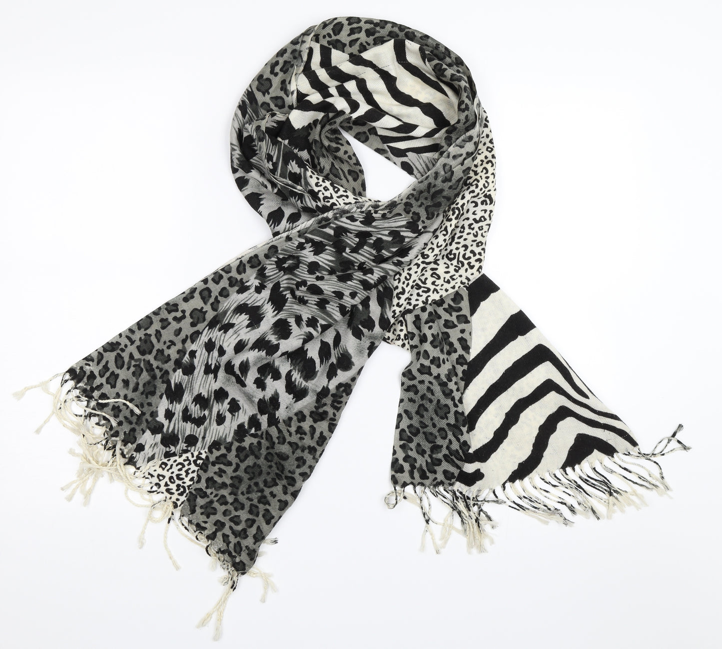 Preworn Womens Grey Animal Print   Scarf