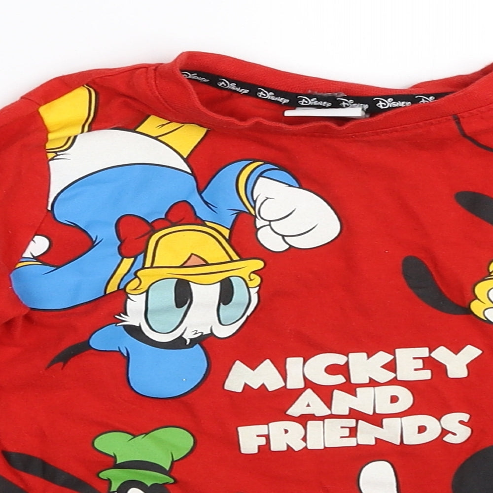Tesco Boys Red   Basic T-Shirt Size 2-3 Years  - Mickey and Friends
