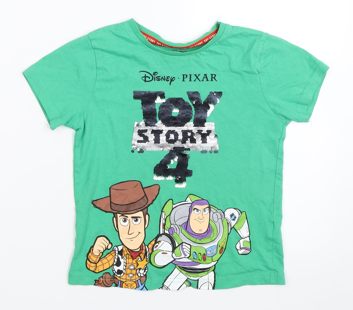 Primark Boys Green   Basic T-Shirt Size 5-6 Years  - toy story 4