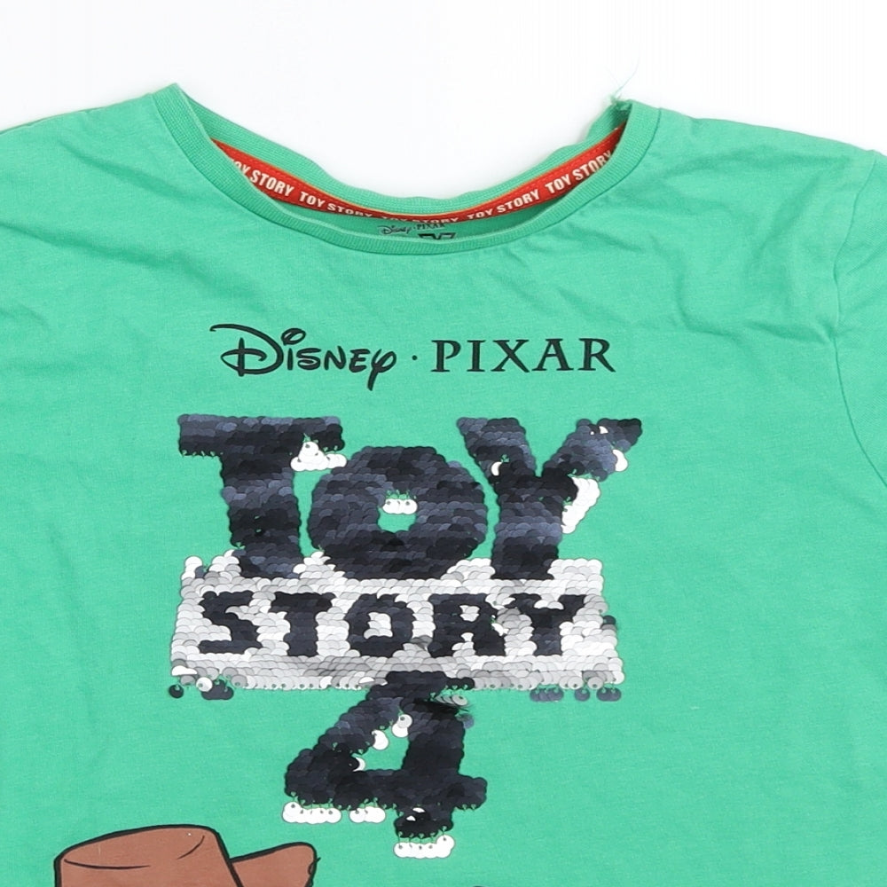 Primark Boys Green   Basic T-Shirt Size 5-6 Years  - toy story 4