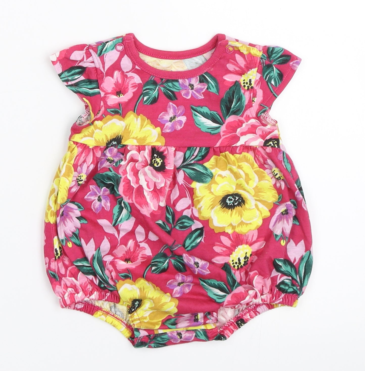 Nutmeg Girls Pink Floral  Romper One-Piece Size 0-3 Months