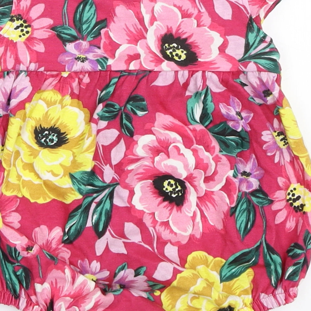 Nutmeg Girls Pink Floral  Romper One-Piece Size 0-3 Months