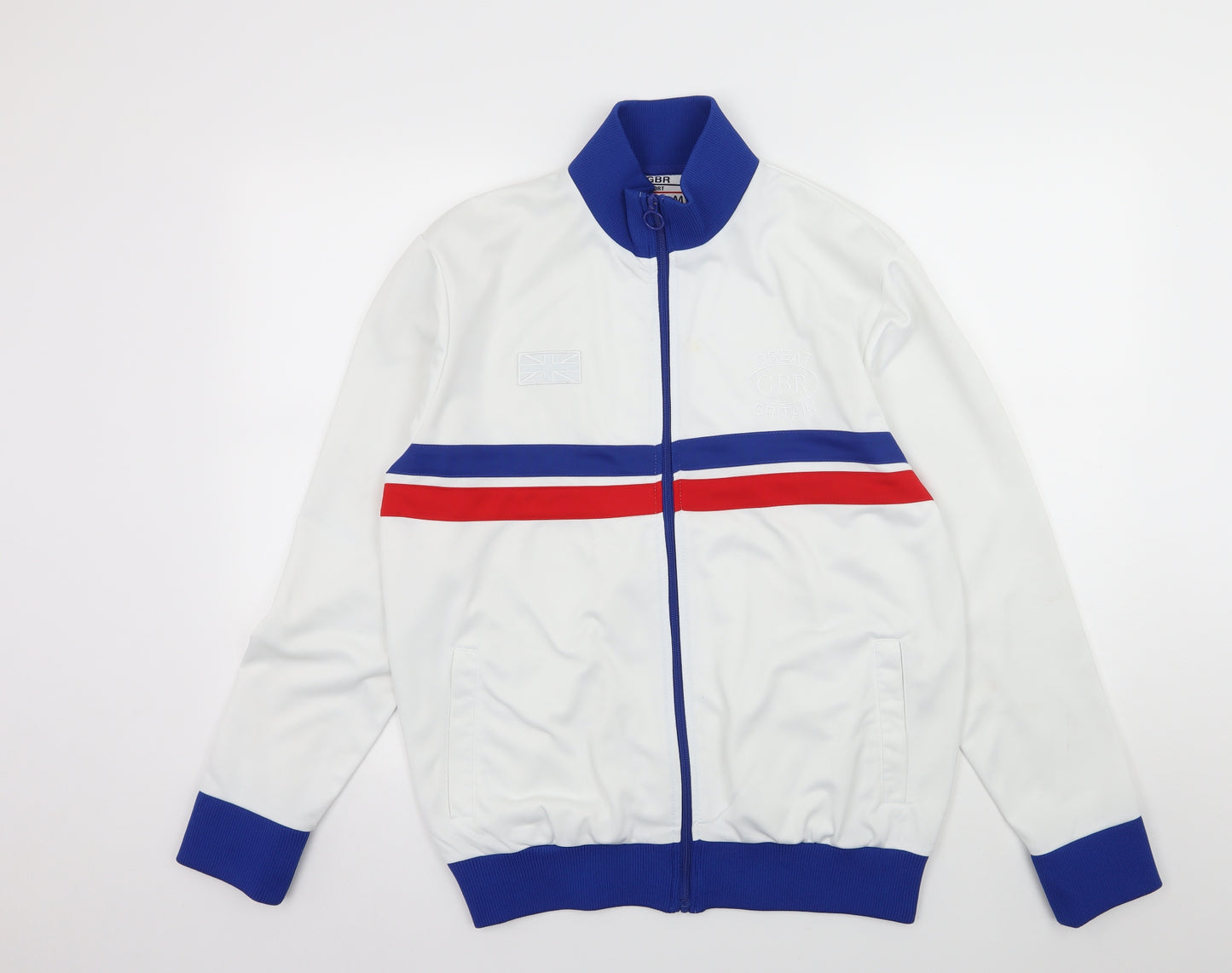 GBR Sport  Mens White  Jersey Pullover Sweatshirt Size M