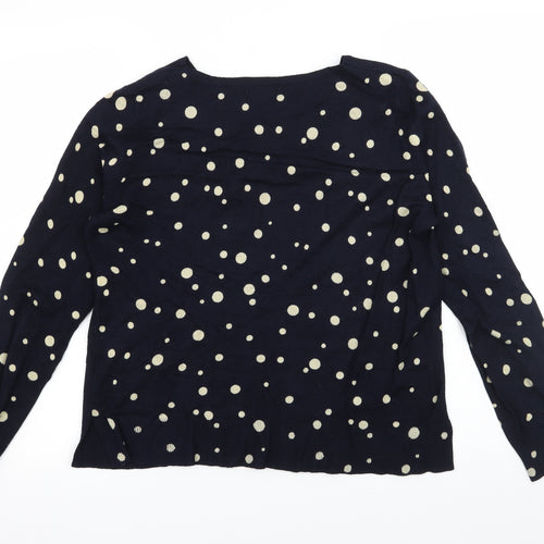 Monsoon Womens Blue Polka Dot Knit Pullover Jumper Size M
