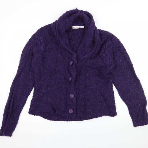 EWM Womens Purple  Knit Cardigan Jumper Size 18