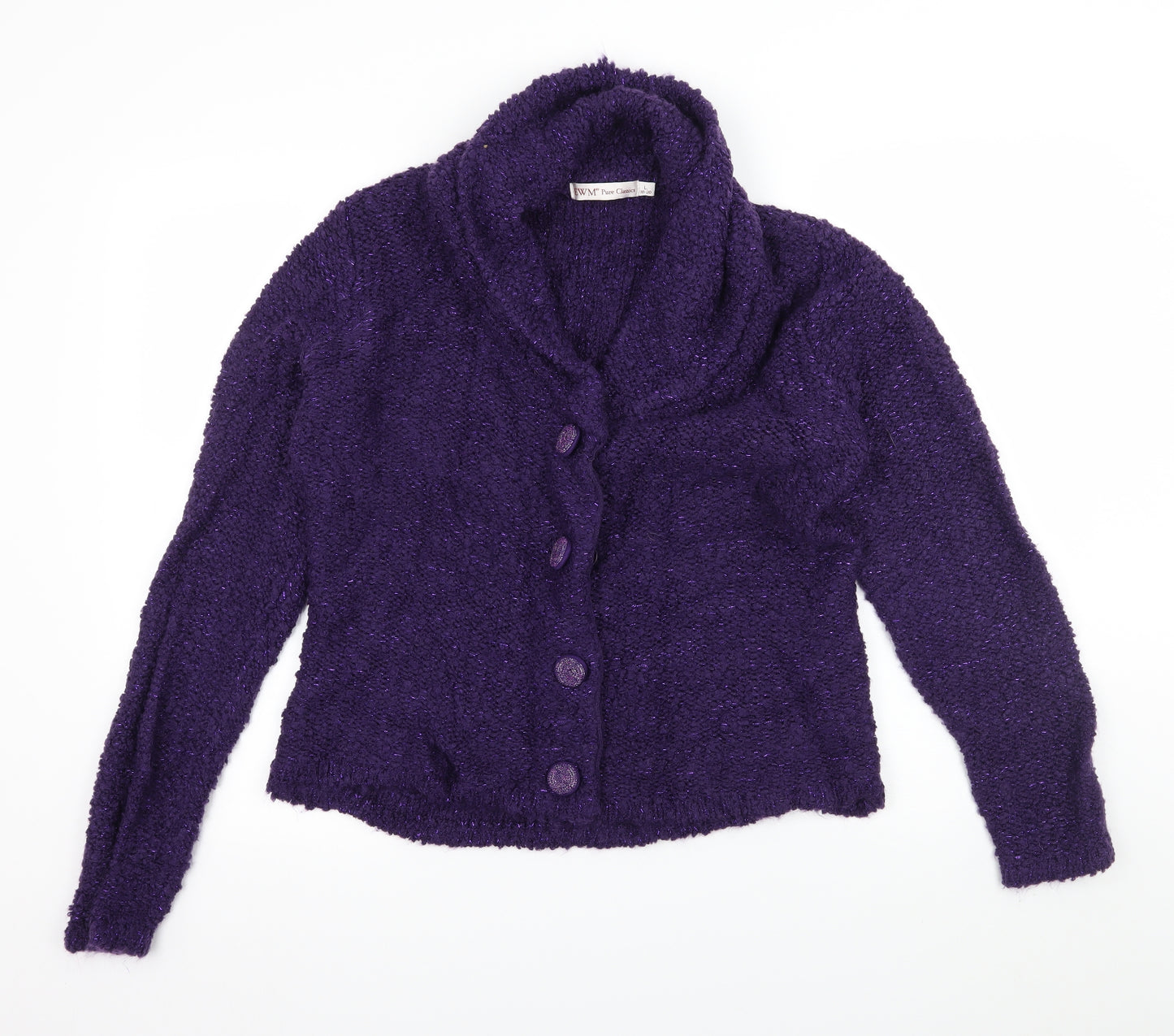 EWM Womens Purple  Knit Cardigan Jumper Size 18