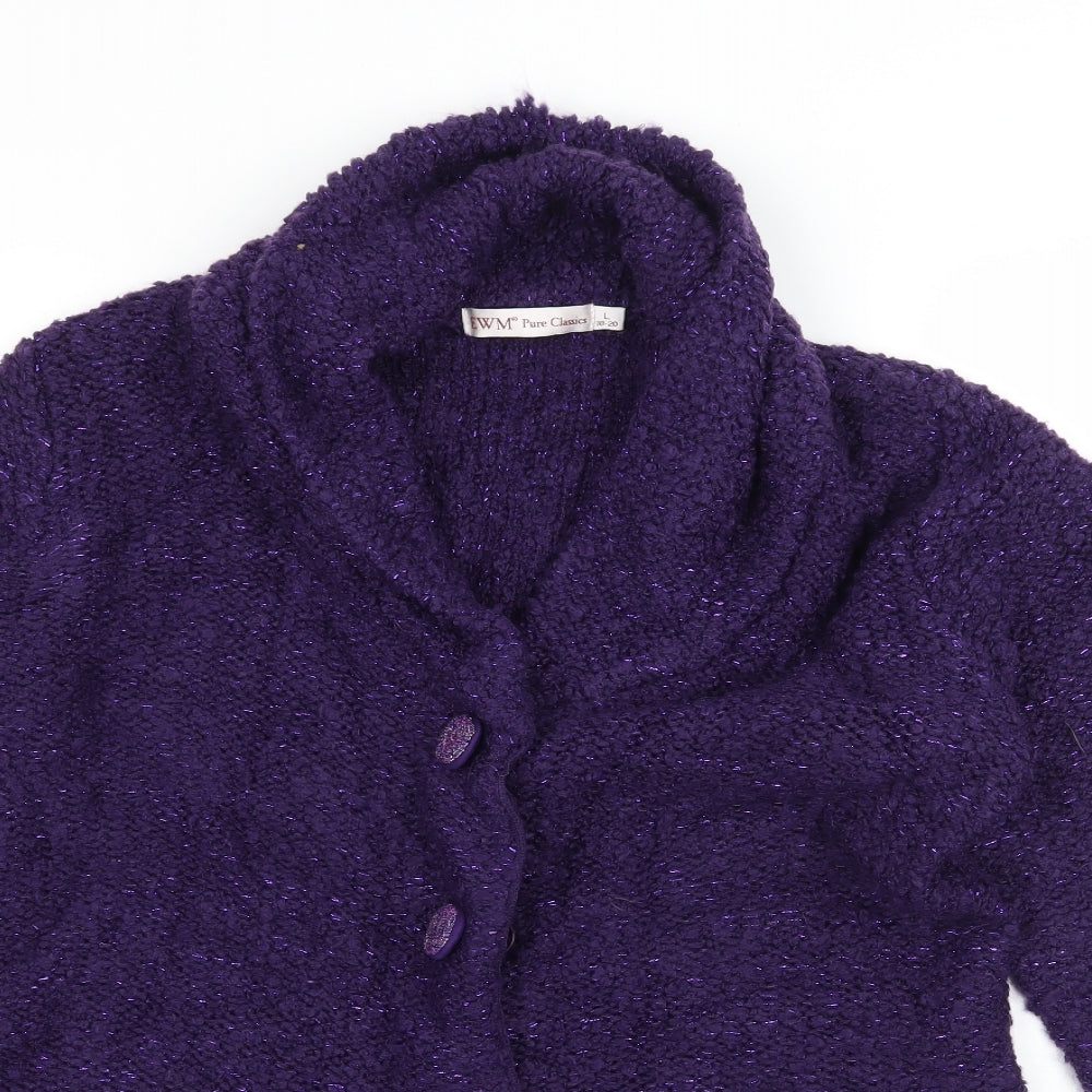 EWM Womens Purple  Knit Cardigan Jumper Size 18