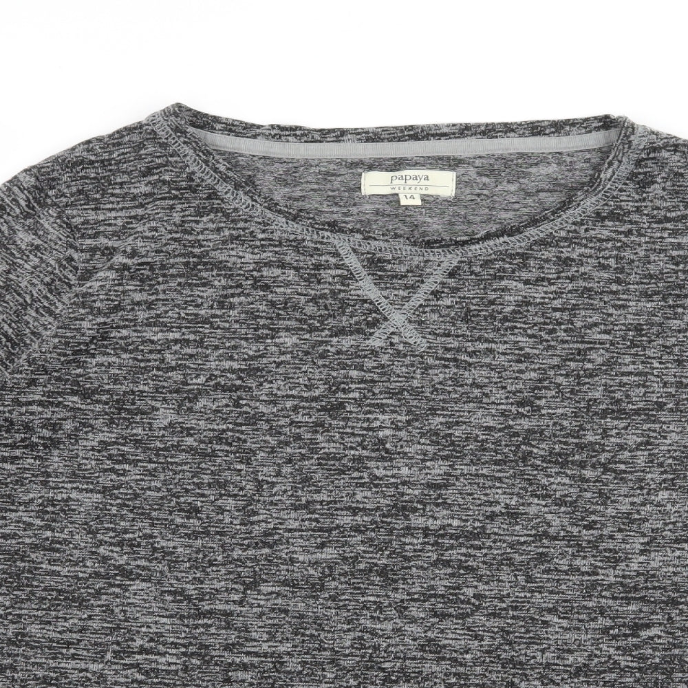 Papaya Womens Grey  Jersey Pullover Jumper Size 14