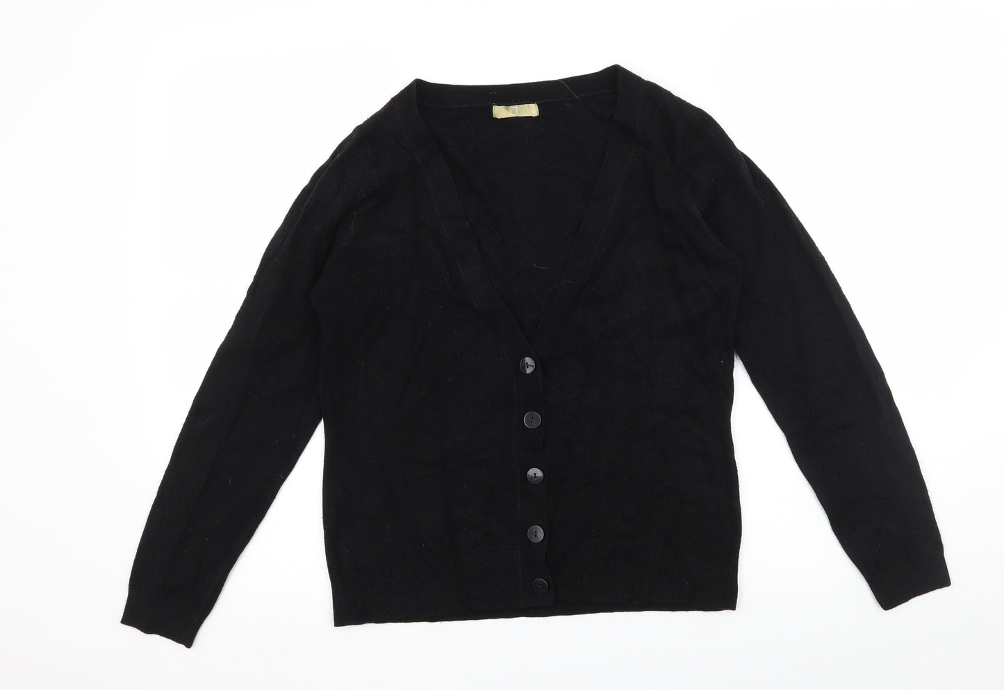 TU Womens Black  Knit Cardigan Jumper Size 12