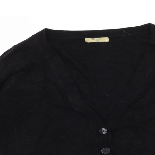 TU Womens Black  Knit Cardigan Jumper Size 12