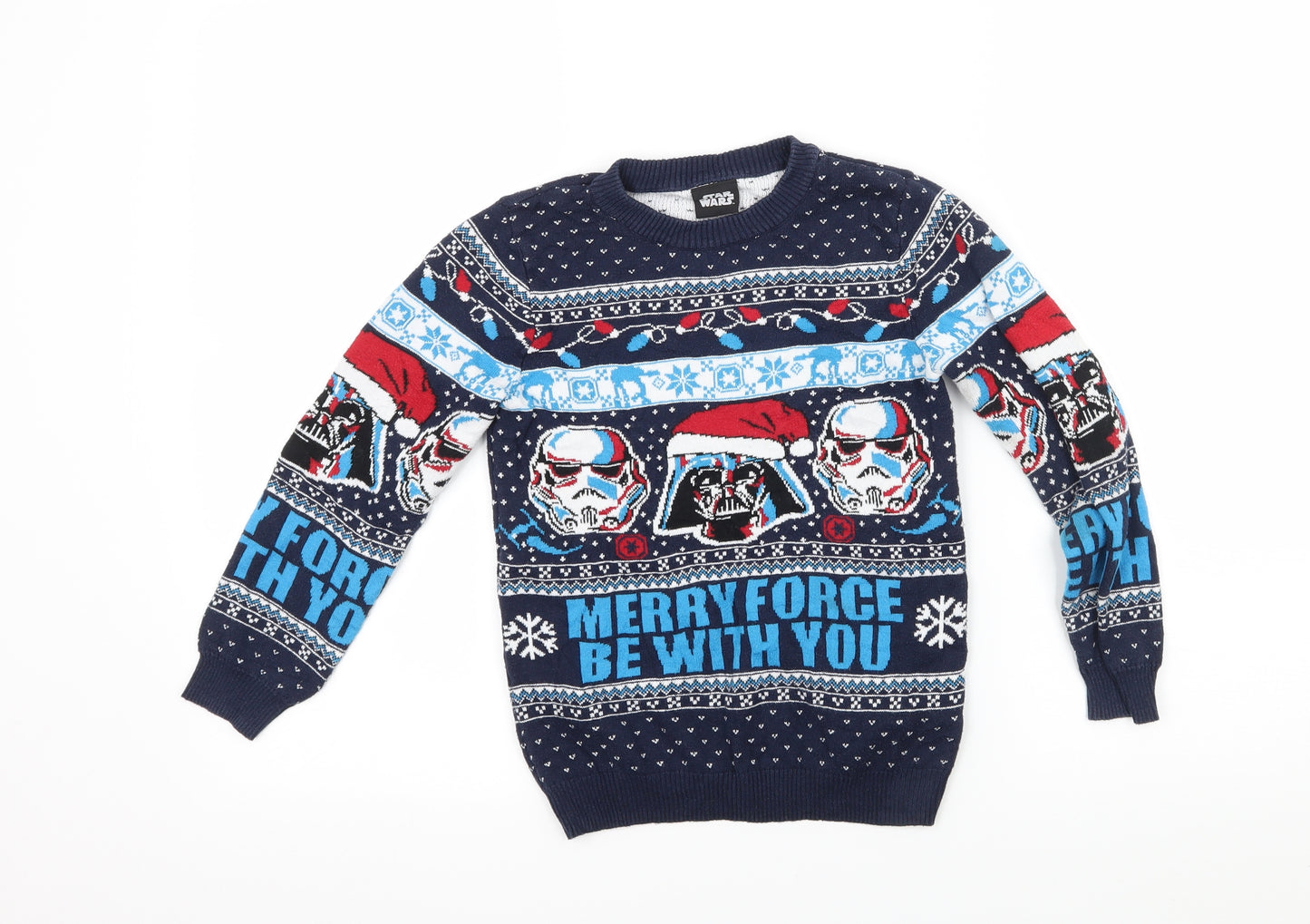 TU Boys Blue  Knit Pullover Jumper Size 6 Years  - Star Wars