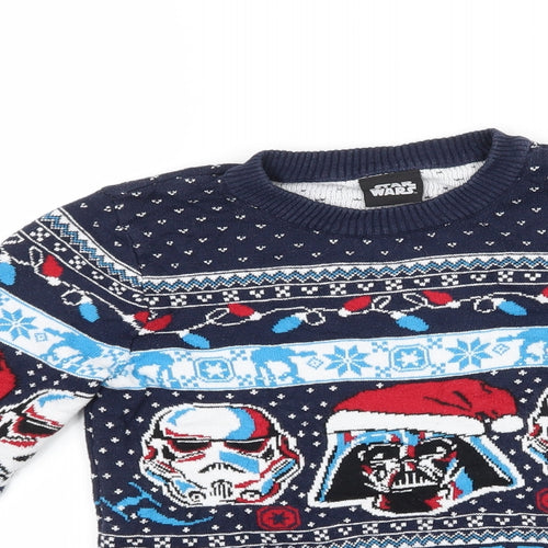 TU Boys Blue  Knit Pullover Jumper Size 6 Years  - Star Wars