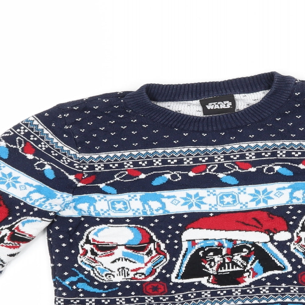 TU Boys Blue  Knit Pullover Jumper Size 6 Years  - Star Wars