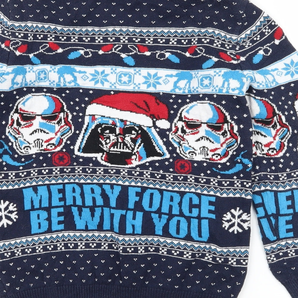 TU Boys Blue  Knit Pullover Jumper Size 6 Years  - Star Wars