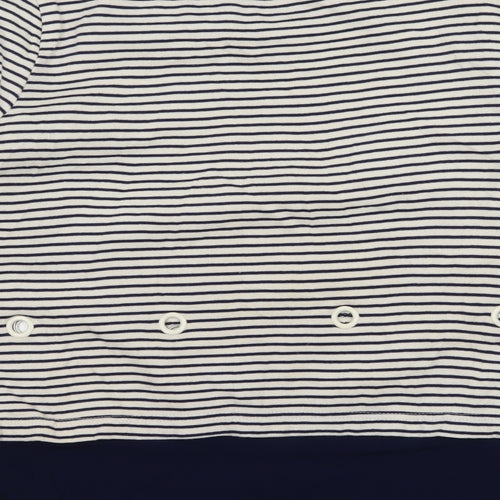 Kaleidoscope Womens White Striped Jersey Pullover Sweatshirt Size 12