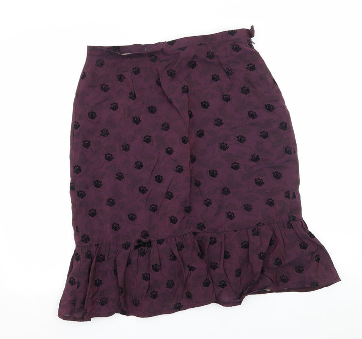 Renaissance Womens Purple Geometric A-Line Skirt Size 12