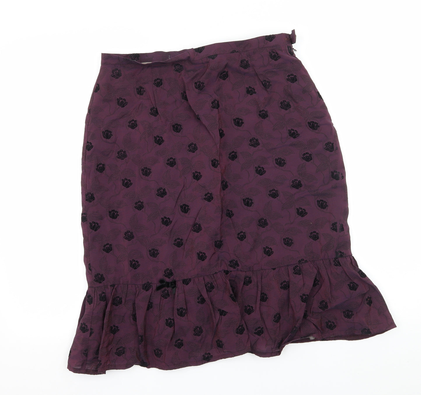 Renaissance Womens Purple Geometric  A-Line Skirt Size 12