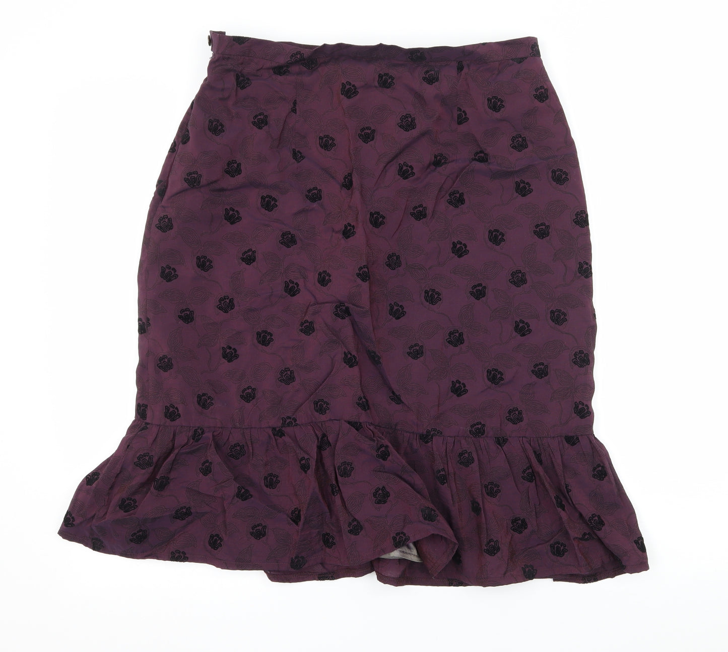 Renaissance Womens Purple Geometric  A-Line Skirt Size 12