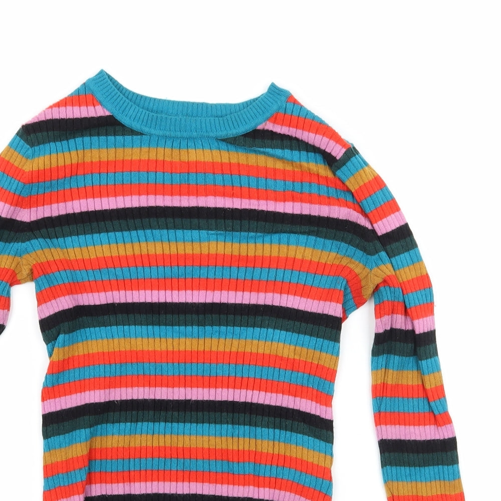 FOREVER 21 Womens Multicoloured Striped Knit Pullover Jumper Size S