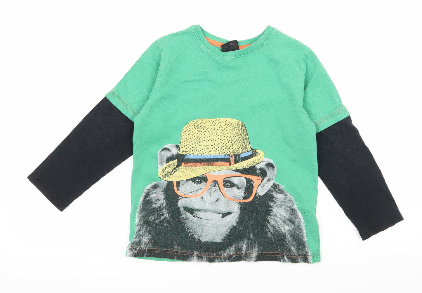 NEXT Boys Green  Jersey Basic T-Shirt Size 6 Years  - Chimpanzee