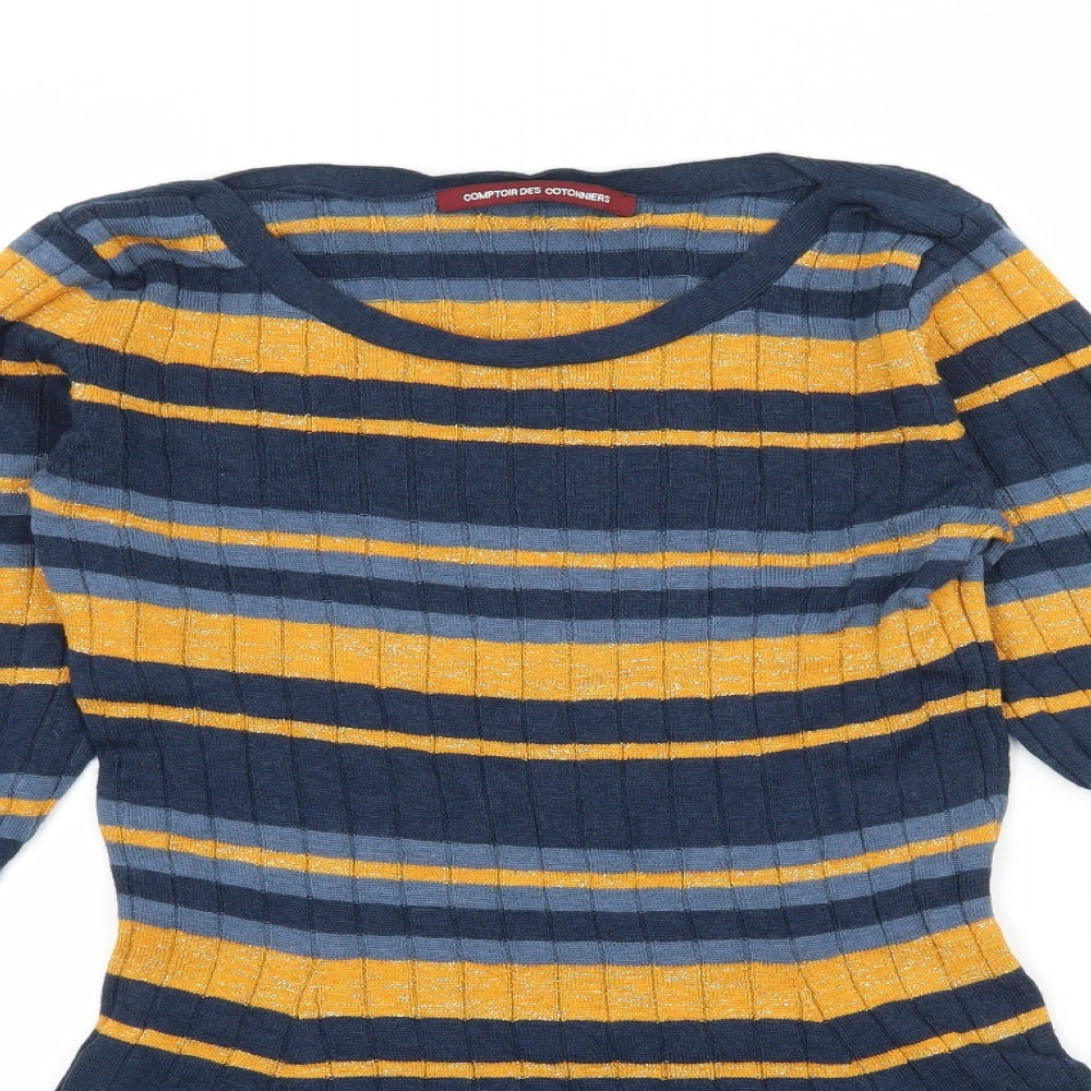 Comptoir des Cotonniers Womens Multicoloured Striped Knit Pullover Jumper Size XS