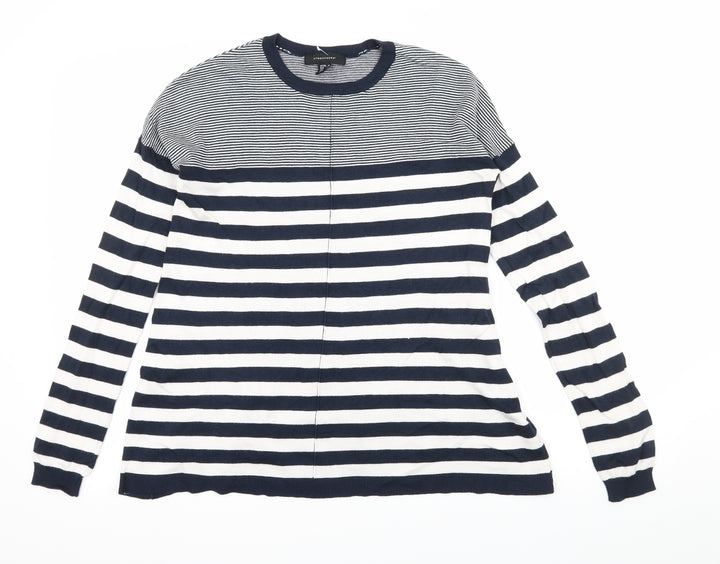 Atmosphere Womens Blue Striped Knit Pullover Jumper Size 10