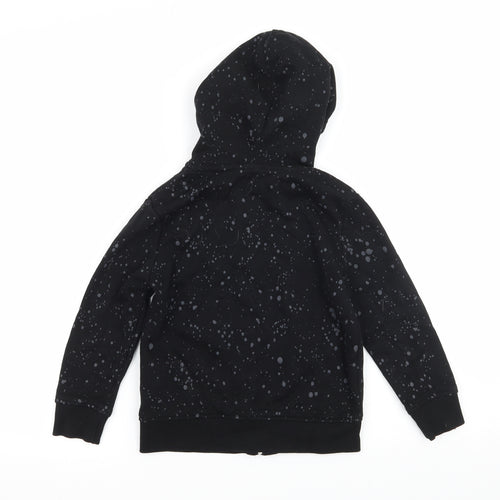 H&M Boys Black Polka Dot Jersey Pullover Hoodie Size 5-6 Years