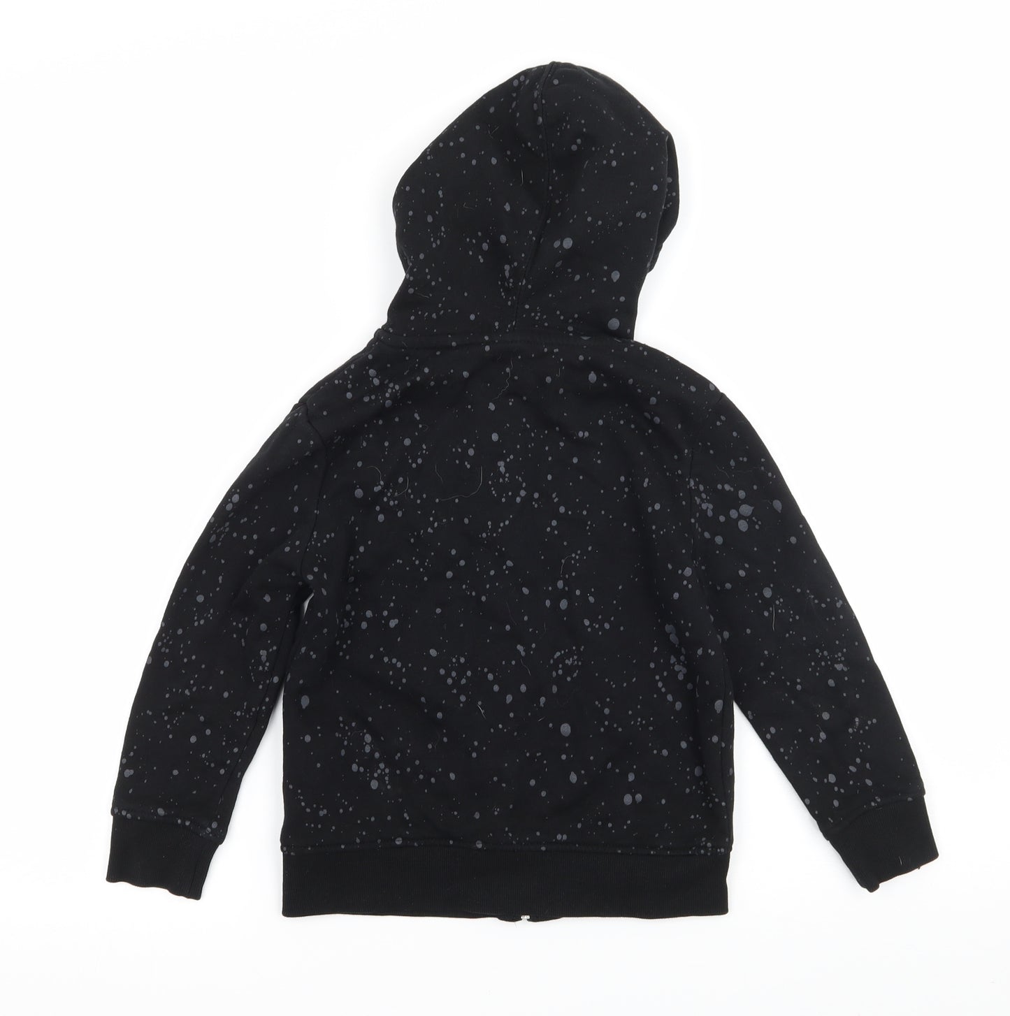 H&M Boys Black Polka Dot Jersey Pullover Hoodie Size 5-6 Years