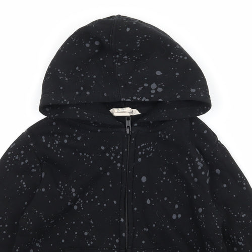 H&M Boys Black Polka Dot Jersey Pullover Hoodie Size 5-6 Years