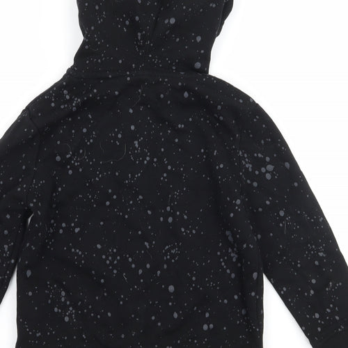H&M Boys Black Polka Dot Jersey Pullover Hoodie Size 5-6 Years
