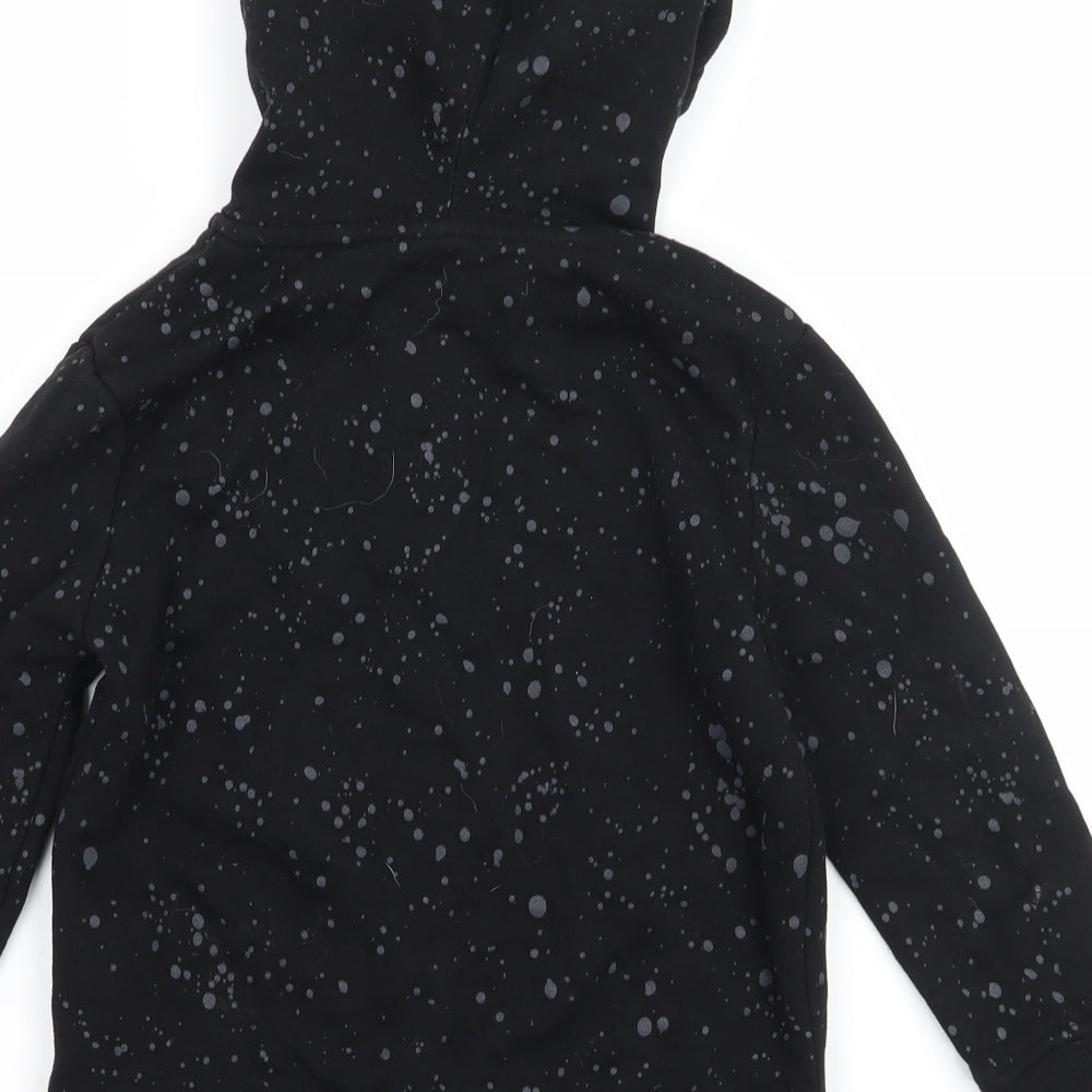 H&M Boys Black Polka Dot Jersey Pullover Hoodie Size 5-6 Years