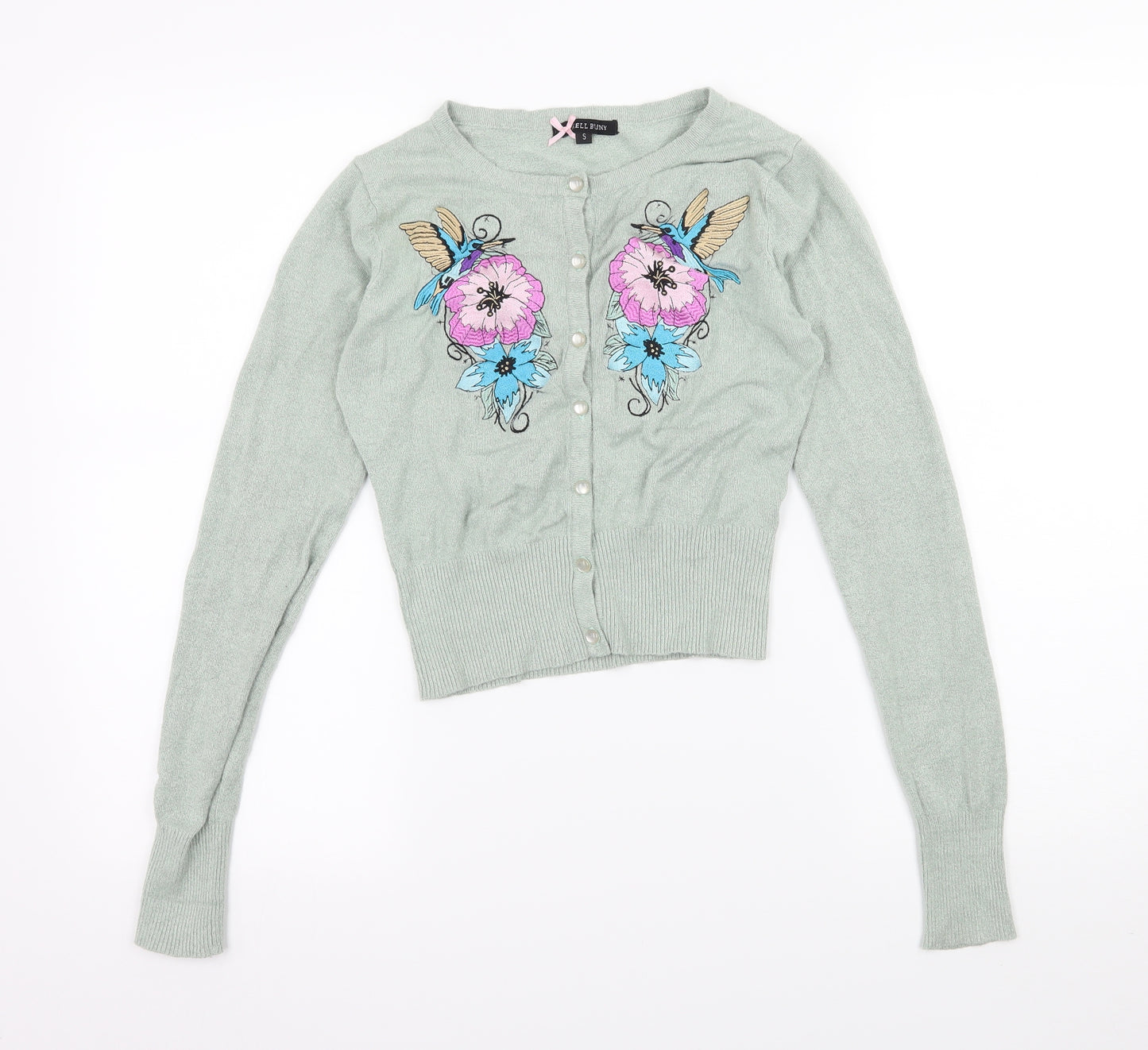 Hell Bunny Womens Green  Knit Cardigan Jumper Size S