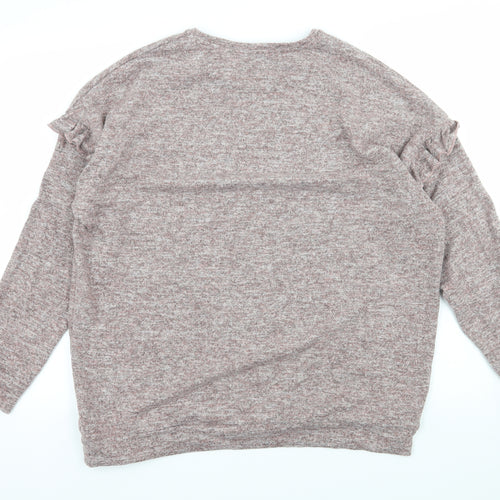 Papaya Womens Pink  Jersey Pullover Sweatshirt Size 18